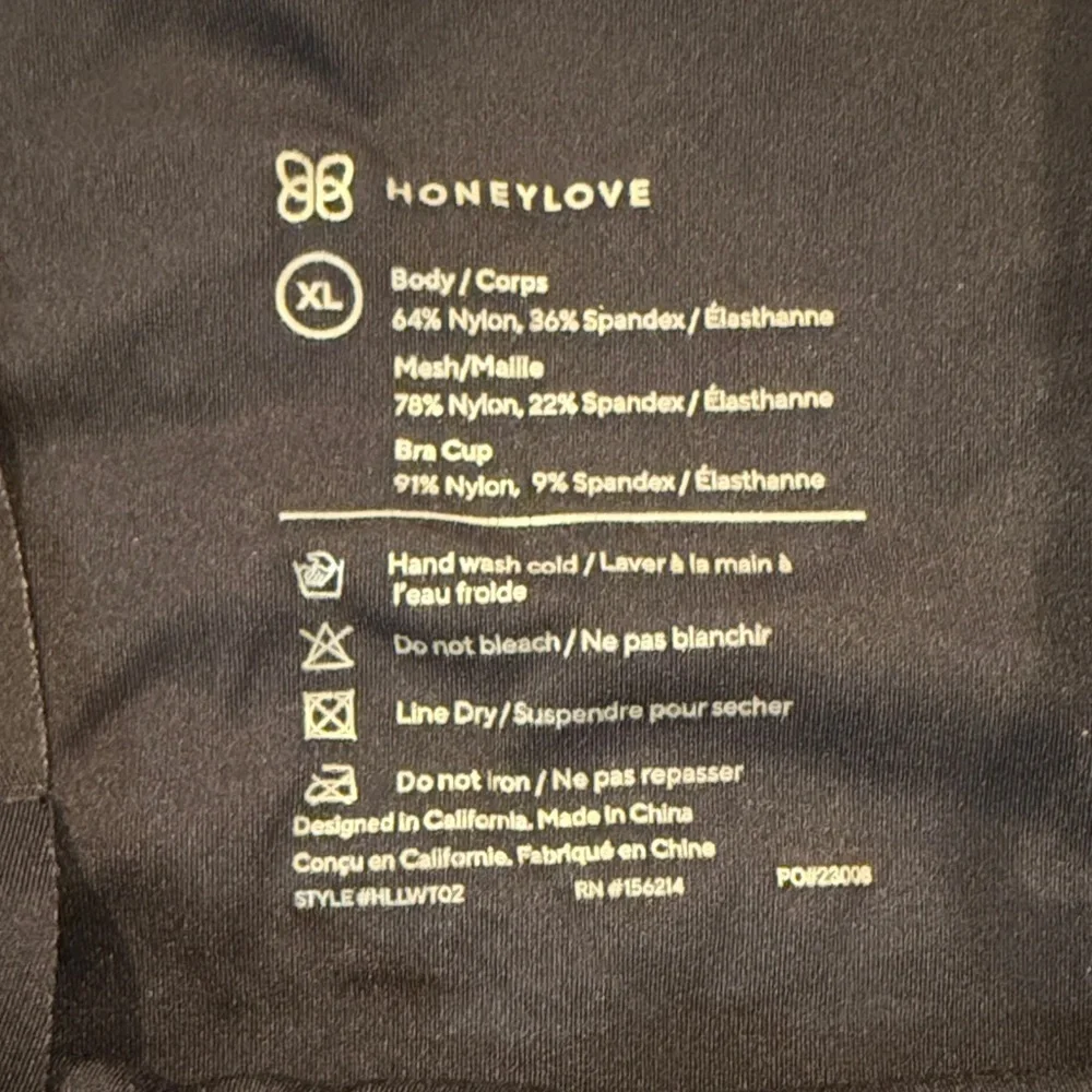 Honeylove Black Sleek Shaping Liftware Tank - size XL